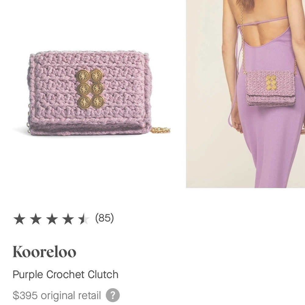 Kooreloo Amalfi Crochet Crossbody Purse Bag Cluth Chain Made In Greece MSRP $395 - Picture 2 of 16